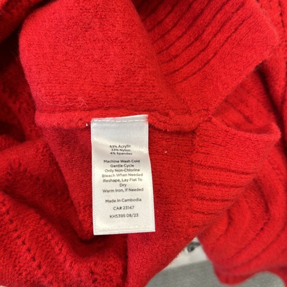 Talbots Red Tunic Length Sweater - Picture 4 of 7